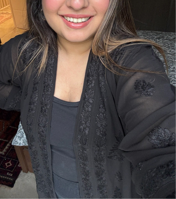 Black Chikankari Coverup