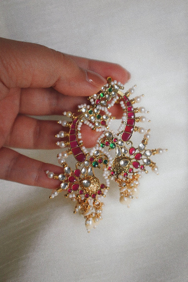 Leila ear cuff earrings (available in green emerald stone)