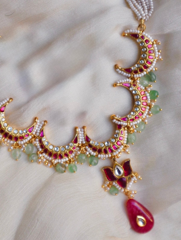 Chaand lotus drop necklace