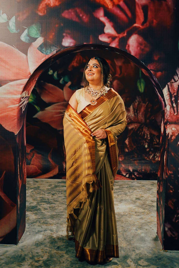 Gold & Maroon Sari