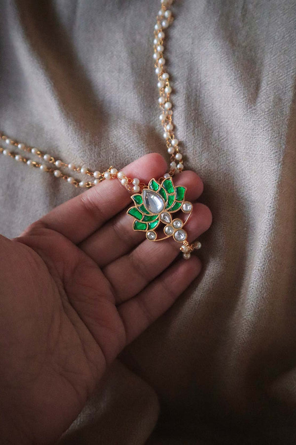 Heer necklace (Green & White)